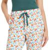 imageJockey Womens Sleepwear Organic Cotton Stretch PantPretty Teal Peaches
