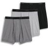 imageJockey Mens Underwear Classic 5quot Boxer Brief  3 PackBlackBlack StripeGrey Heather