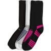 imageJockey Womens Socks Womens Sport Crew Socks  3 PackBlackWhite on Light GreyBlack on Fuchsia