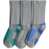 imageJockey Womens Socks Womens Sport Crew Socks  3 PackLight Grey on TealLight GreyLight Grey on Bahama Blue