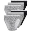 imageJockey Womens Underwear Classic French Cut  6 PackBlack Petals