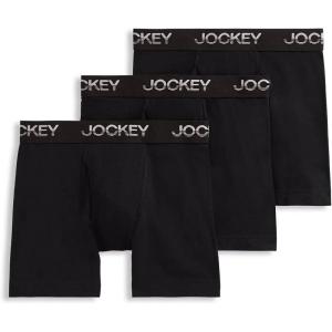 imageJockey Boys Underwear Cotton Stretch Boxer Brief  3 PackBlack