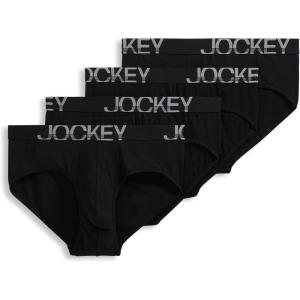 imageJockey Mens Underwear ActiveStretch Brief  4 PackBlack
