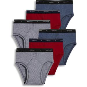 imageJockey Mens Underwear Briefs  Classic Low Rise Design Pack of 6  Authentic Mens Underwear for Comfort and QualityBlack StripeRed AppleBlue Stripe