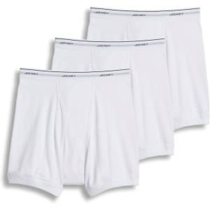 imageJockey Mens Underwear Classic 5quot Boxer Brief  3 PackWhite