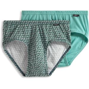 imageJockey Mens Underwear Mens Elance Poco Brief  2 PackGreen Duet GeoOpulent Jade
