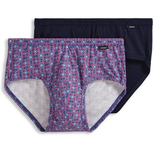 imageJockey Mens Underwear Mens Elance Poco Brief  2 PackTypical Marina Tile DotTrue Navy