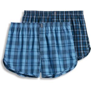 imageJockey Mens Underwear Tapered 5quot Boxer  2 PackBlue Plaid
