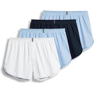 imageJockey Mens Underwear Tapered 5quot Boxer  4 PackIcy BlueWhiteNavyIcy Blue