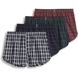 imageJockey Mens Underwear Tapered 5quot Boxer  4 PackNavy TartanRed Tartan