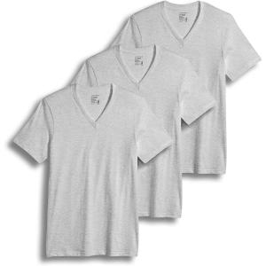 imageJockey TShirts for Men  V Neck Undershirts Cotton Mens TShirts  3 PackGrey Heather
