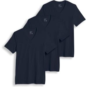 imageJockey TShirts for Men  V Neck Undershirts Cotton Mens TShirts  3 PackJust Past Midnight