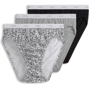 imageJockey Womens Underwear Classic French Cut  3 PackBlack Petals