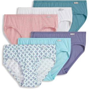 imageJockey Womens Underwear Elance Bikini  6 PackWinter SprigHydrangeaSeaCoral Mist HeatherCoveWhite