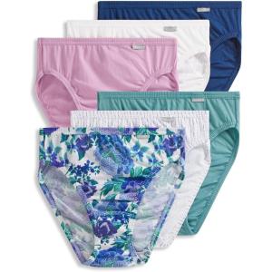 imageJockey Womens Underwear Elance French Cut  6 PackLuscious Blue BloomRain StripeCoveLight RaspberryMarina BlueWhite