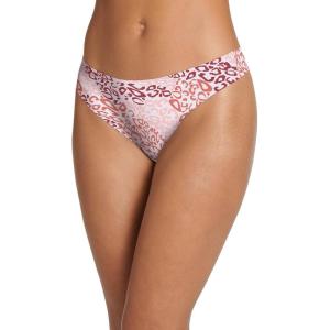 imageJockey Womens Underwear Invisible Edge Microfiber ThongLuxe Leopard Spice