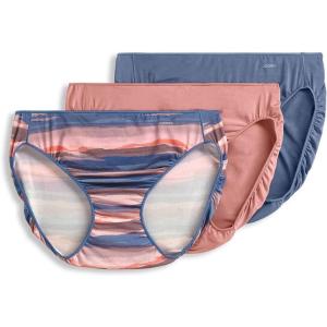 imageJockey Womens Underwear No Panty Line Promise Bikini  3 PackHorizon Twilight StripeRose WineDusk Blue