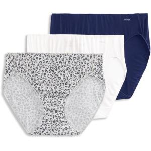 imageJockey Womens Underwear No Panty Line Promise Bikini  3 PackSnow LeopardWhiteJust Past Midnight