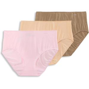 imageJockey Womens Underwear No Panty Line Promise Hip Brief  3 PackFrosty PinkLightDeep Beige