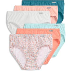 imageJockey Womens Underwear Plus Size Elance Bikini  6 PackPeach Garden GeoEcho BlueParadise PeachWhiteTeal SlatePeach Fuzz