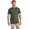 imageJockey TShirts for Men  Crew Neck Undershirts Cotton Mens TShirts  3 PackBrunswick GreenRocky BeachMalibu Red