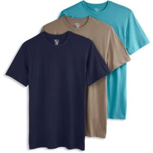 imageJockey TShirts for Men  Crew Neck Undershirts Cotton Mens TShirts  3 PackBeachy Blue
