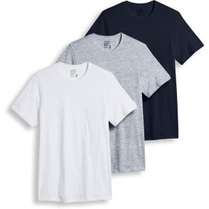 imageJockey TShirts for Men  Crew Neck Undershirts Cotton Mens TShirts  3 PackWhiteGrey HeatherJust Past Midnight