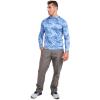 imageJockey Outdoors Mens Casualwear Long Sleeve Hooded Sun ShirtTrue Blue Water Print