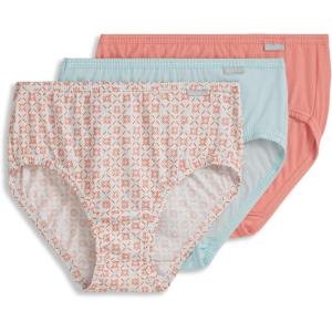 imageJockey Womens Underwear Plus Size Elance Hipster  3 PackParadise PeachPeach Garden GeoEcho Blue