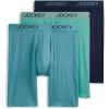 imageJockey Mens Underwear Chafe Proof Pouch Ultra Soft Modal 85quot Long Leg Boxer Brief  3 PackOpulent JadeJockey BlueCove