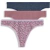 imageJockey Womens Underwear Organic Cotton Stretch Logo Thong  3 PackPurple Haze Dot