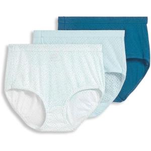 imageJockey Womens Underwear Elance Breathe Brief  3 PackTeal BlueBlue Melody SpotEcho Blue