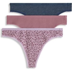 imageJockey Womens Underwear Organic Cotton Stretch Logo Thong  3 PackPurple Haze Dot