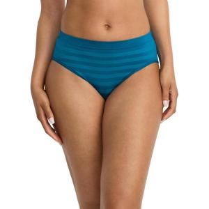 imageJockey Womens Underwear Seamfree HiCutReally Teal Stripe