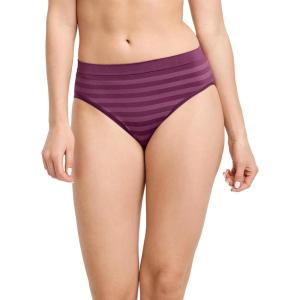 imageJockey Womens Underwear Seamfree HiCutVintage Plum Stripe