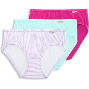 imageJockey Womens Underwear Plus Size Elance Bikini  3 PackPerfect PaisleyTurquoiseDeep Pink