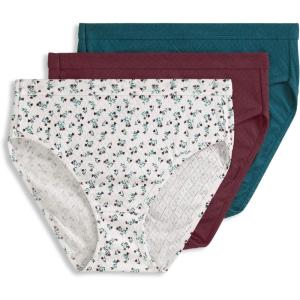 imageJockey Womens Underwear Plus Size Elance Hipster  3 PackTeal Flower Mix