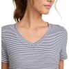imageJockey Womens Activewear EVERACTIVE VNeck TeeNavy Jess Stripe