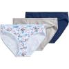 imageJockey Womens Underwear Organic Cotton Stretch Logo Bikini  3 PackGrey HeatherInk WellDitsy Blue Floral