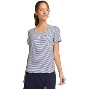 imageJockey Womens Activewear EVERACTIVE VNeck TeeNavy Jess Stripe