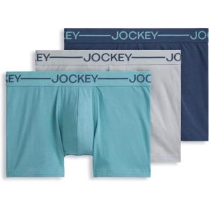 imageJockey Mens Underwear Organic Cotton Stretch 4quot Trunk  3 PackNocturne Cove