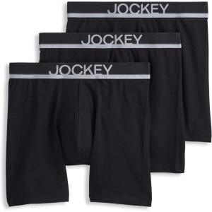 imageJockey Mens Underwear True Style 6quot Boxer Brief  3 PackBlack