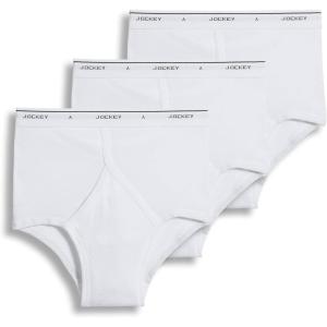 imageJockey Mens Underwear Briefs  Classic Full Rise Design Pack of 3  Authentic Mens Underwear for Comfort and QualityDiamond White