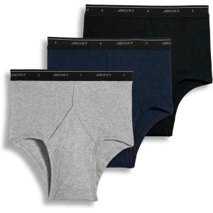 imageJockey Mens Underwear Briefs  Classic Full Rise Design Pack of 3  Authentic Mens Underwear for Comfort and QualityGrey HeatherDenimBlack