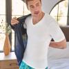 imageJockey Mens Undershirt FormFit Cotton Stretch VNeck UndershirtDiamond White
