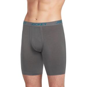 imageJockey Boxer Briefs for Men  Mens Boxer Briefs with Pouch Long Leg  Ultra Soft Modal Chafe Proof 85quotVulcan