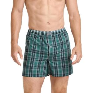 imageJockey Mens Underwear 100 Cotton Woven 5quot BoxerRumbling Plaid