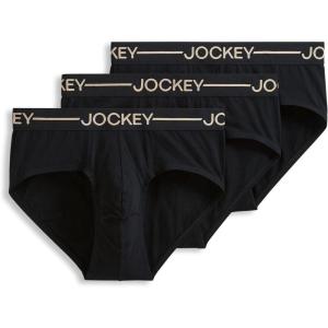 imageJockey Mens Underwear Organic Cotton Stretch Brief  3 PackBlack