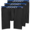 imageJockey Mens Underwear Infinite Cool Microfiber Stretch 8quot Long Leg Boxer Brief  3 PackBlack