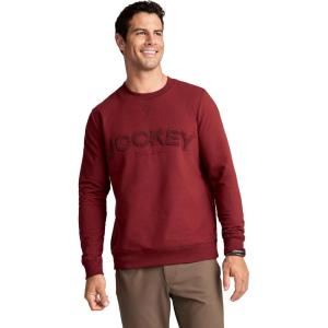 imageJockey Mens Loungewear Cotton Blend Fleece Crew SweatshirtDeep Cranberry